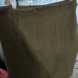 Olive Corduroy Skirt